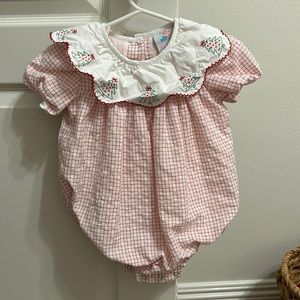 Plaid Christmas tree collar bubble- 12m